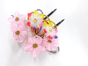 アンティーク　つまみ細工　びらびら髪飾り